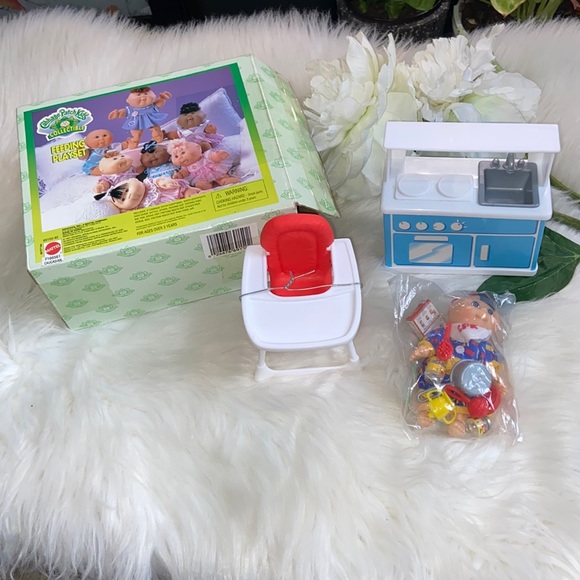 1997 Cabbage Patch Kids Collectible Feeding Playset 4” Doll High Chair Stove - Picture 3 of 12